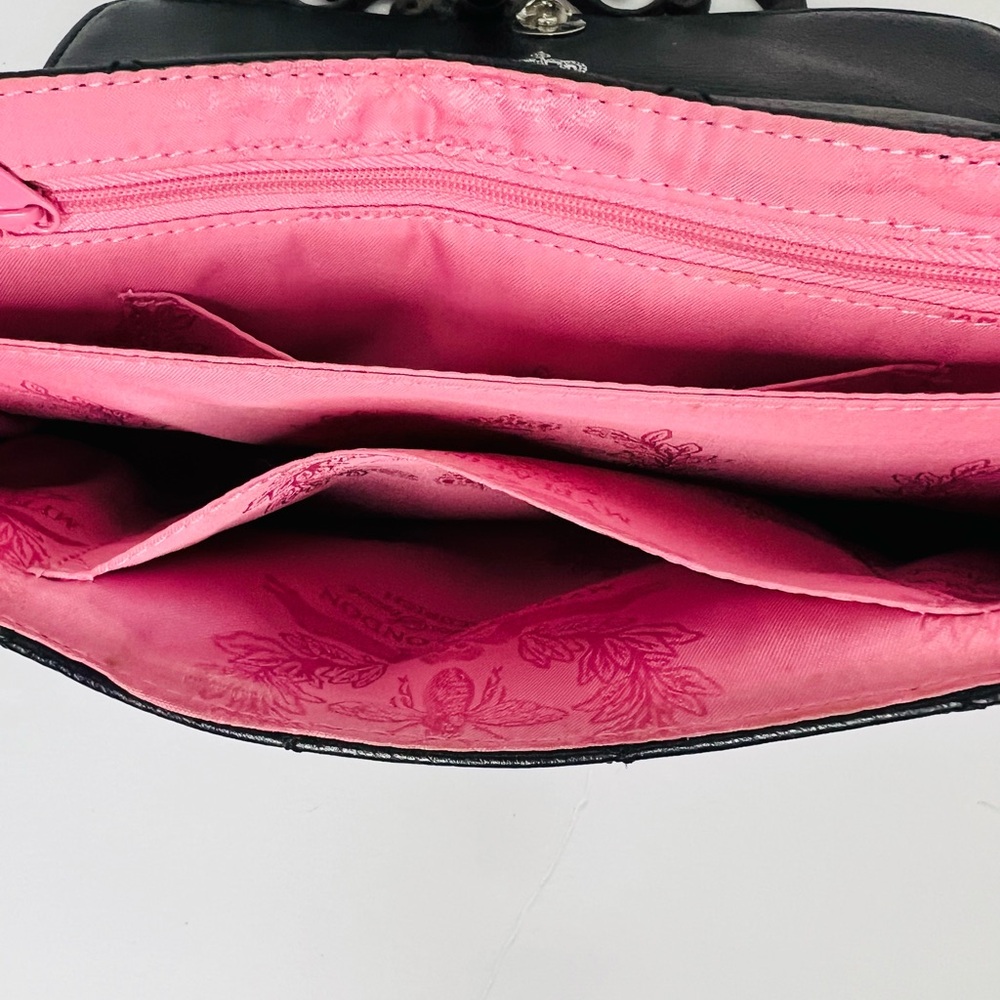 My Flat London LADY BUCKLEY Black Quilted Leather Shoulder Bag $285 Bow Crown - Picture 10 of 11